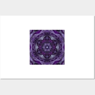 pastel pink and purple hexagonal floral patterned design Posters and Art